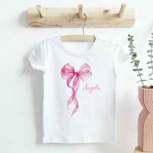Mädchen Geburtstag mit rosa Schleife Baby T-shirt