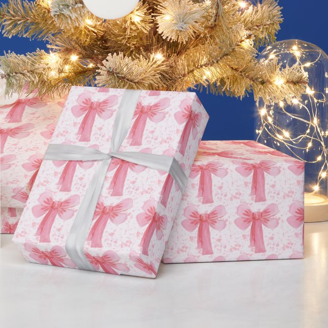 Mädchen-Geburtstag mit rosa Schleife Geschenkpapier (Feiertage)