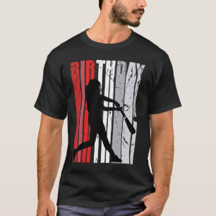 Mädchen Geburtstag Red Baseball Softball Base Run  T-Shirt