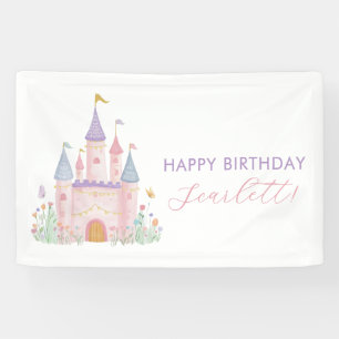 Mädchen Geburtstagsbanner Prinzessin Pastell Schlo Banner