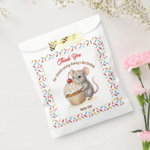 Mädchen-Geburtstagsfeier Maus & Cupcake Danke Geschenktütchen