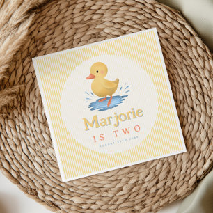 Mädchen Gelbe Sommer-Farm-Enten-Kleinkind-Geburtst Serviette