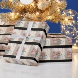 Mädchen-Geschenkpapier | Süßes Hijab-Puppen-Gesche Geschenkpapier