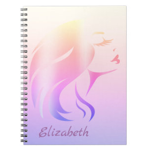 Mädchen-Gesichtssilhouette, Ombre - Personalisiert Notizblock