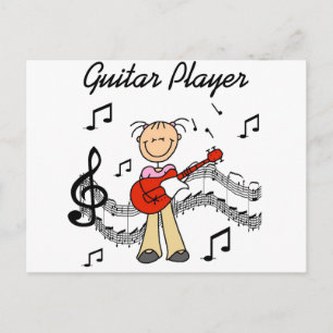 Mädchen Gitarrenspieler T-Shirts und Geschenke Postkarte