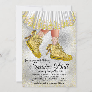 Mädchen Glam Sneaker Ball Geburtstagsfeier Einladu Einladung