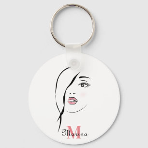 Mädchen, glamourös, gesichtsvoll, personalisiert m schlüsselanhänger