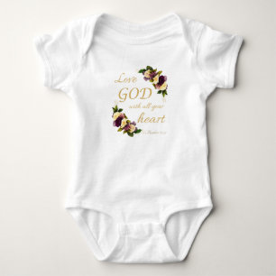 Mädchen Glaube Blume: Liebe GOD mit deinem ganzen  Baby Strampler