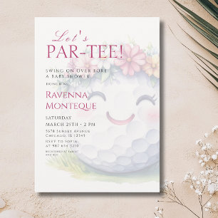 Mädchen Golf Blumen Par-Tee Baby Shower Einladung