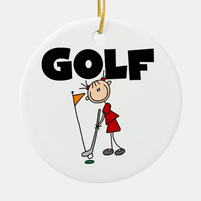 Mädchen GOLF Keramikornament (Vorne)