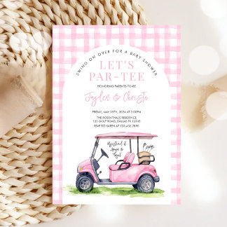 Mädchen Golf Let's Par-Tee Tee Zeit Baby Shower Einladung