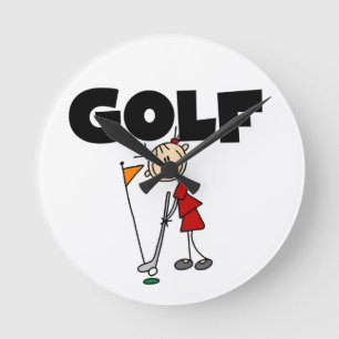 Mädchen GOLF Runde Wanduhr