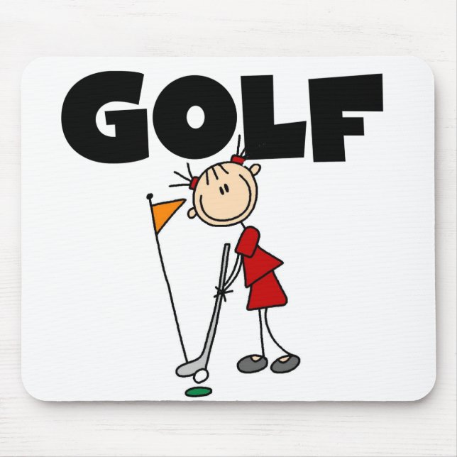 Mädchen GOLF T-Shirts und Geschenke Mousepad (Vorne)