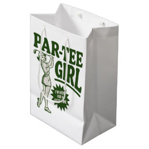 Mädchen Golfer Lustiges Par-Shirt Mädchen für Golf Mittlere Geschenktüte