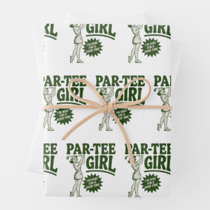 Mädchen Golferin Lustiges Par-Shirt Mädchen für Go Geschenkpapier Set