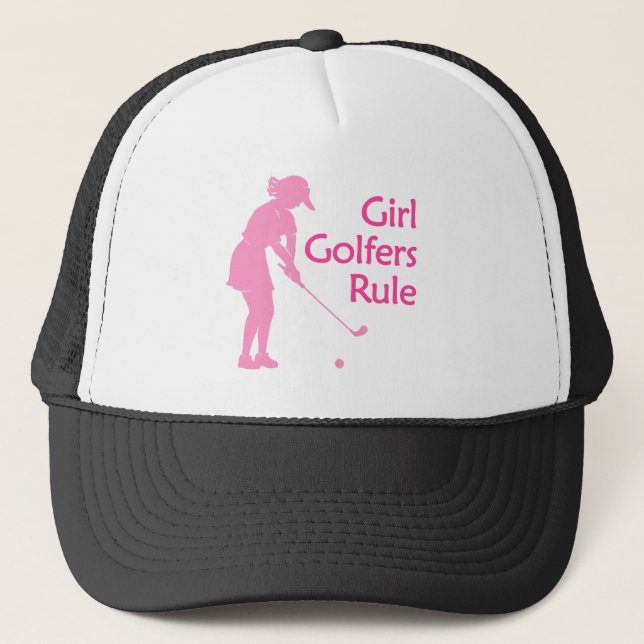 Mädchen-Golfspieler-Regel Truckerkappe (Vorderseite)