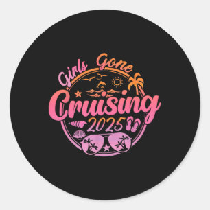 Mädchen Gone Cruising 2025 Kreuzfahrt Sommer Ma Runder Aufkleber