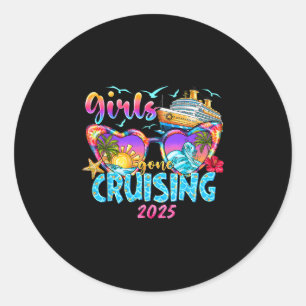 Mädchen Gone Cruising 2025 Kreuzfahrt Urlaubstrip Runder Aufkleber