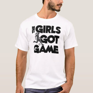 Mädchen got Spiel, Schwarzes T-Shirt