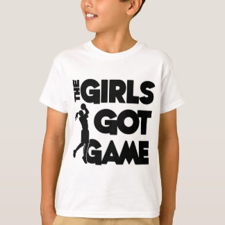 Mädchen got Spiel, Schwarzes T-Shirt