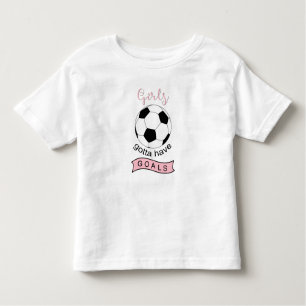 Mädchen got, um Zielfußbalball-Kleinkind-T - Shirt