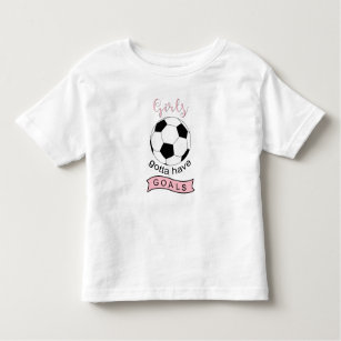 Mädchen got, um Zielfußbalball-Kleinkind-T - Shirt