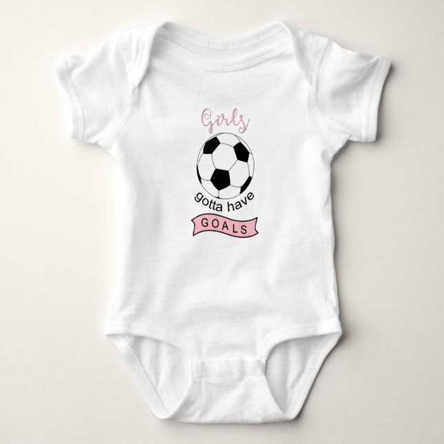 Mädchen got, um Zielfußballbaby-Shirtbodysuit zu Baby Strampler (Vorderseite)