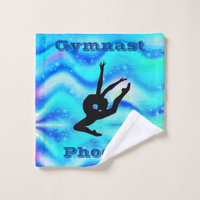 Mädchen Gymnastik Custom Blue Wash Tuch Handtuch (Waschlappen)