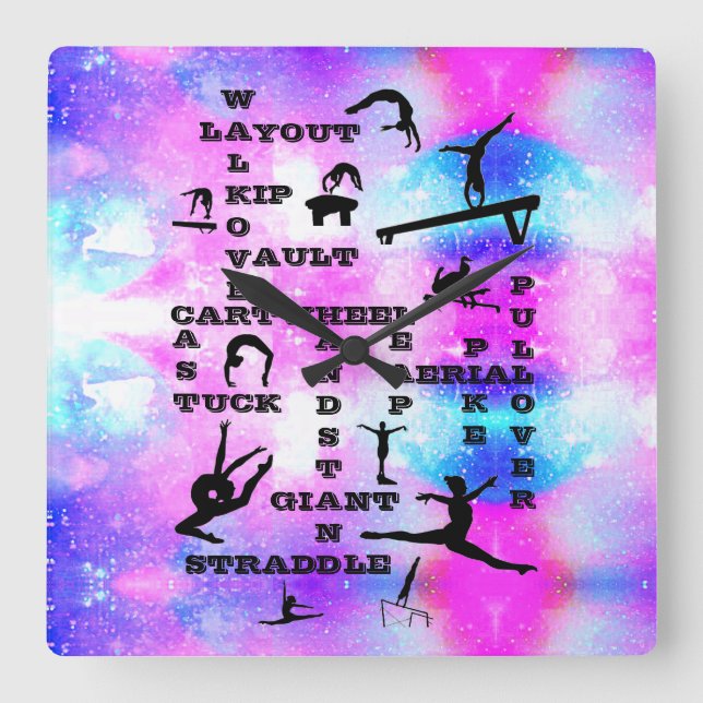 Mädchen Gymnastik Fähigkeiten Akrylwand Uhr (Vorderseite)