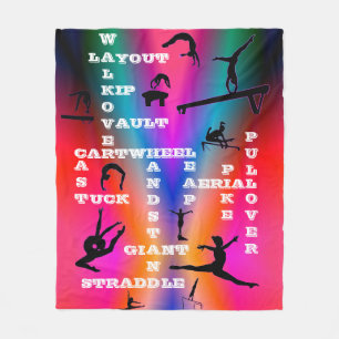 Mädchen Gymnastik Fähigkeiten Crosswords farbenfro Fleecedecke