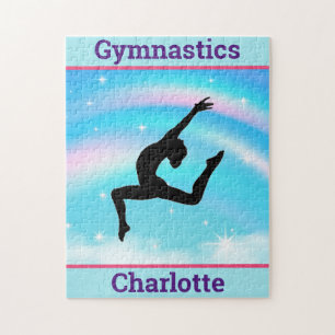 Mädchen Gymnastik Leap Regenbogenwolken Puzzle