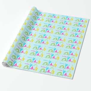 Mädchen-Gymnastikverpackungspapierblau Geschenkpapier