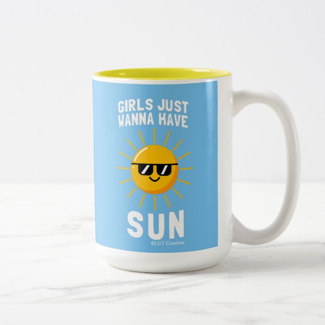 Mädchen haben nur die Sonne Zweifarbige Tasse (Rechts)