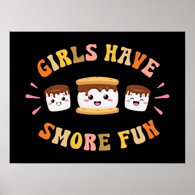 Mädchen haben s lustigere Kawaii Camping Smores Ge Poster (Vorne)