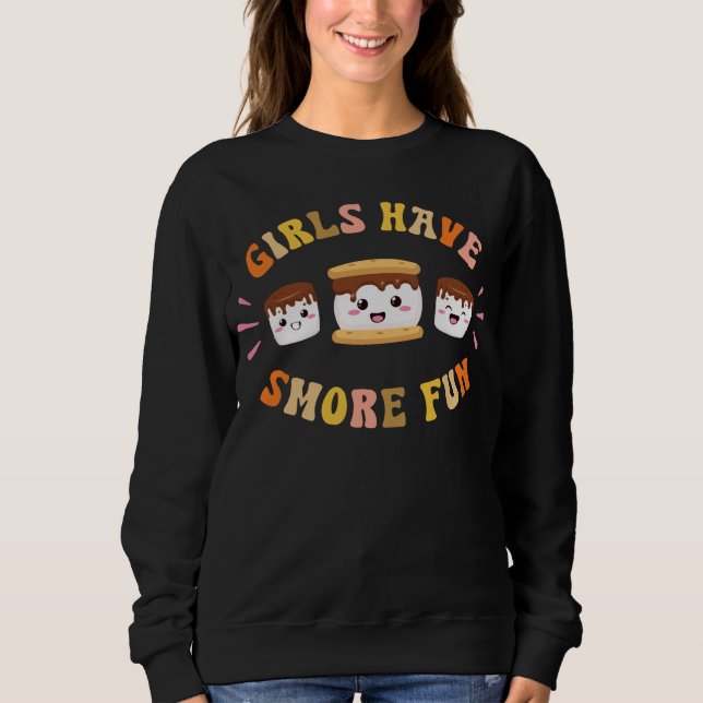 Mädchen haben s lustigere Kawaii Camping Smores Ge Sweatshirt (Vorderseite)