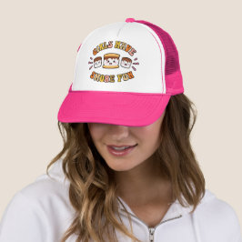 Mädchen haben s lustigere Kawaii Camping Smores Ge Truckerkappe