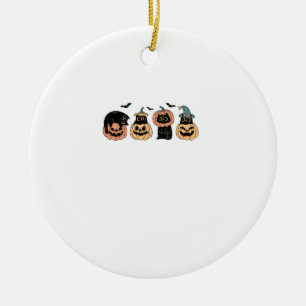 Mädchen Halloween Süße Katze Kürbis Hexe Kostüm La Keramik Ornament