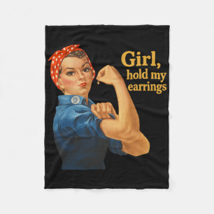 Mädchen halt meine Ohrringe Anti Trump Rosie The R Fleecedecke