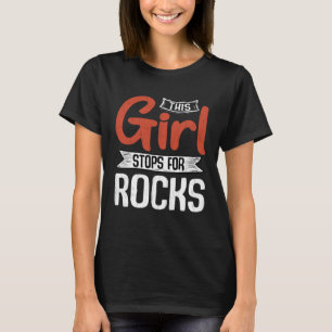 Mädchen hält wegen Steinen an Lustige Geologie Geo T-Shirt