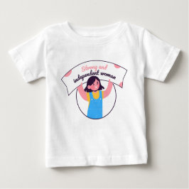 Mädchen halten ein Schild blau auf Baby T-shirt