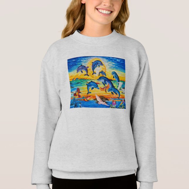 Mädchen Hanes ComfortBlend® Sweatshirt T-Shirt (Vorderseite)