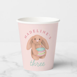 Mädchen Hase und Kuchen Mädchen Süßer Geburtstag Pappbecher