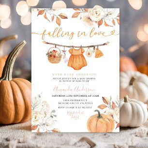 Mädchen Herbst Wäscheleine Fall Baby Shower Einlad Einladung