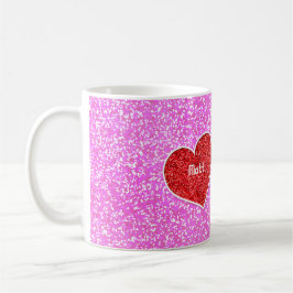 MÄDCHEN-HERZPINK-GLITZER TASSE