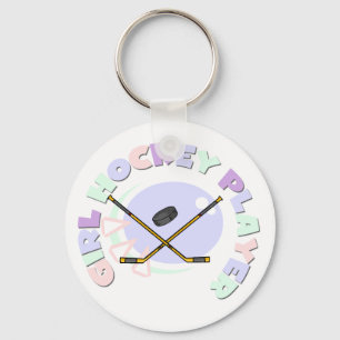 Mädchen-Hockey-Spieler-T-Shirts und Geschenke Schlüsselanhänger