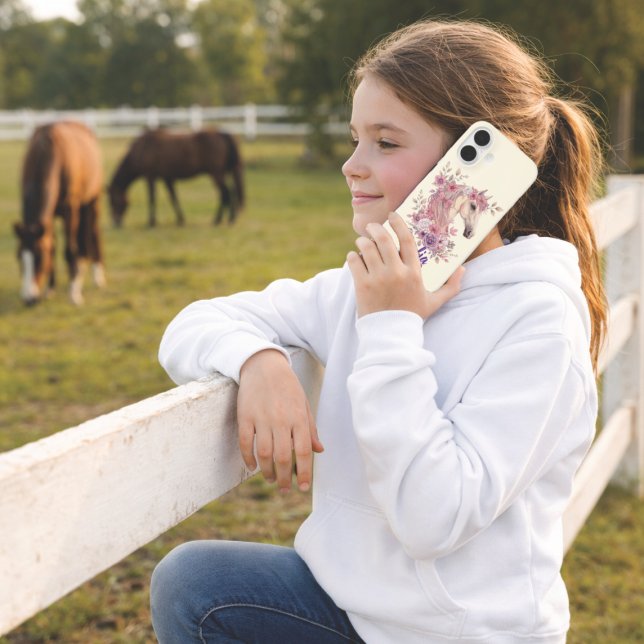 Mädchen Hübsche Ponys Pastell Blumen Pferd Case-Mate iPhone Hülle (Von Creator hochgeladen)