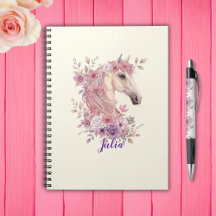 Mädchen Hübsche Ponys Pastell Blumen Pferd