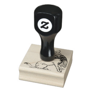 Mädchen-Hund-Linie-Kunst-Mädchen-Kind Gummistempel