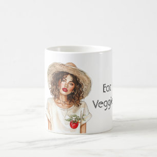 Mädchen Hut T Shirt Iss Gemüse Kaffeetasse