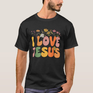 Mädchen I Liebe Jesus Groovy Women Kinderkind Chri T-Shirt